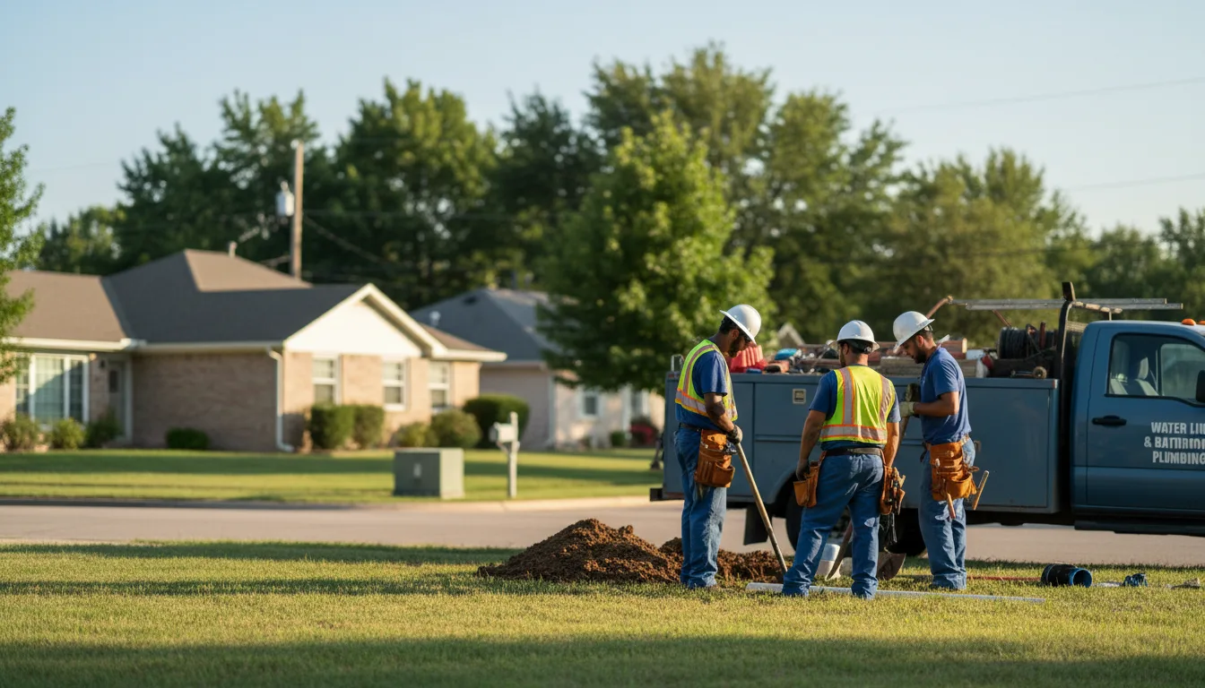 Residential water line and bathroom plumbing service in Hemphill, TX
